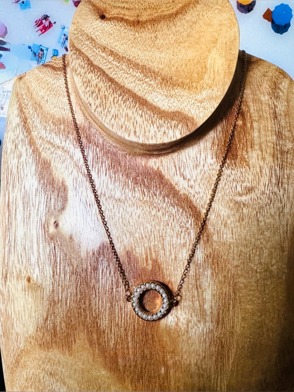 Plunder Jamie Pearl Stainless Necklace Gold Plated New in Box + Pouch